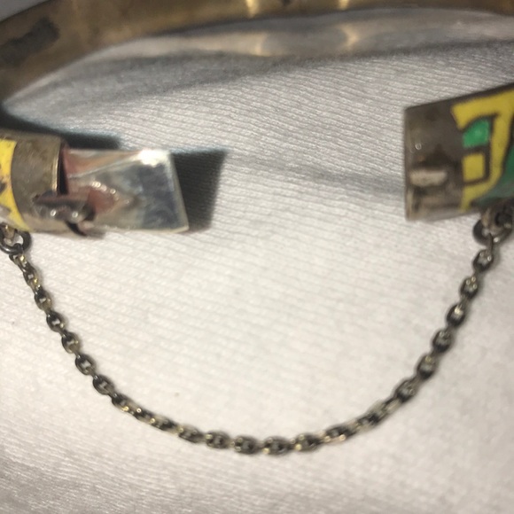 Sterling 925 Thailand Bracelet w/Enamel Inlay - Picture 5 of 8